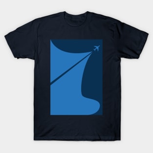 Blue Aviation Aicraft Minimalistic Design T-Shirt